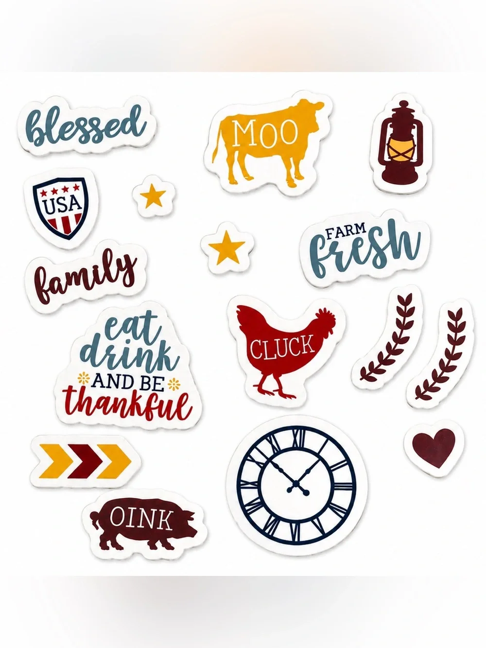 Momenta 16-Piece Farmhouse Barn & Country Farm Cling Stamp Set